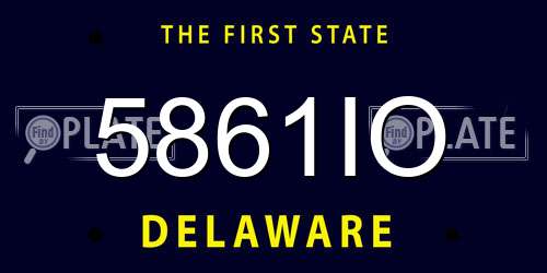 5861IO Delaware License Plate