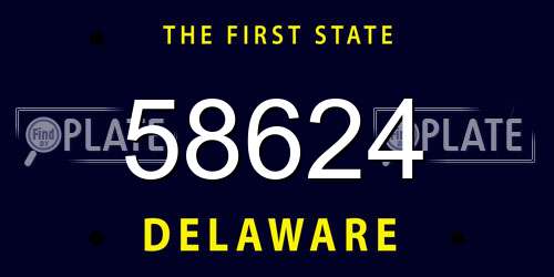 58624 Delaware License Plate