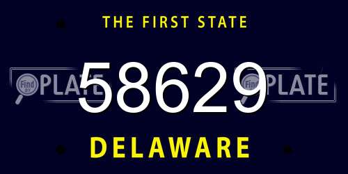 58629 Delaware License Plate