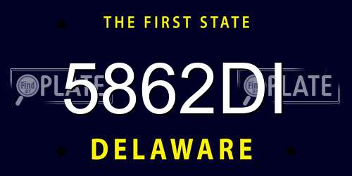 5862DI Delaware License Plate