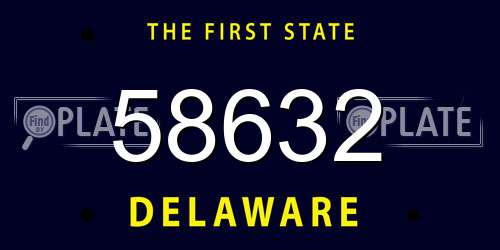 58632 Delaware License Plate