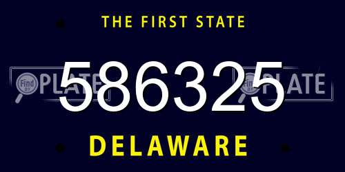 586325 Delaware License Plate
