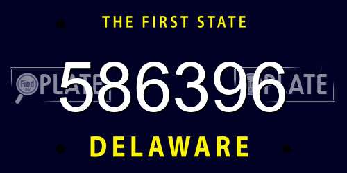 586396 Delaware License Plate