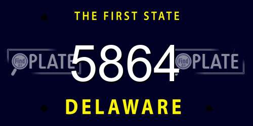 5864 Delaware License Plate