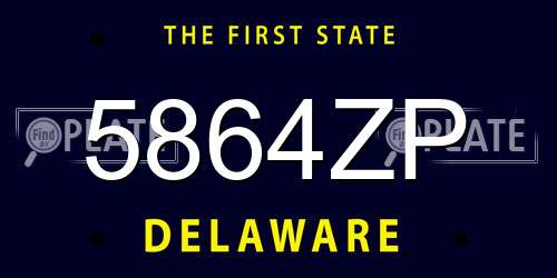 5864ZP Delaware License Plate