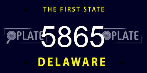5865 Delaware License Plate