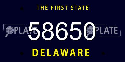 58650 Delaware License Plate