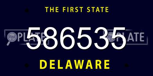 586535 Delaware License Plate