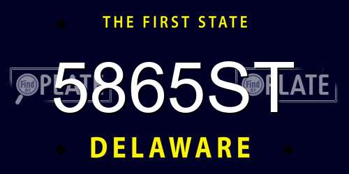 5865ST Delaware License Plate