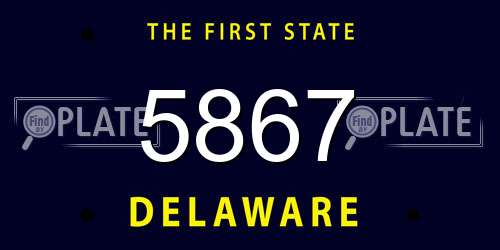 5867 Delaware License Plate