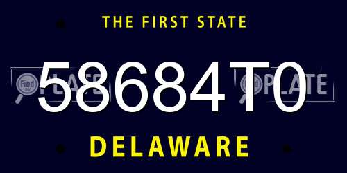 58684T0 Delaware License Plate