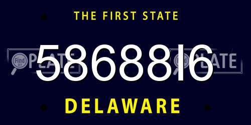 58688I6 Delaware License Plate