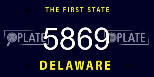 5869 Delaware License Plate
