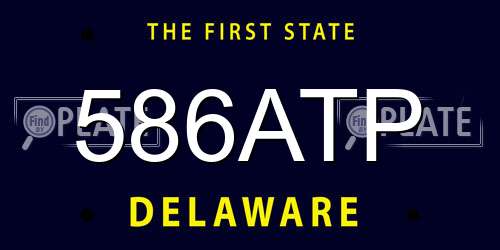 586ATP Delaware License Plate