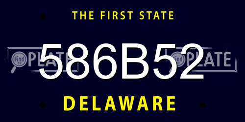 586B52 Delaware License Plate