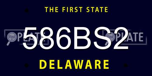 586BS2 Delaware License Plate