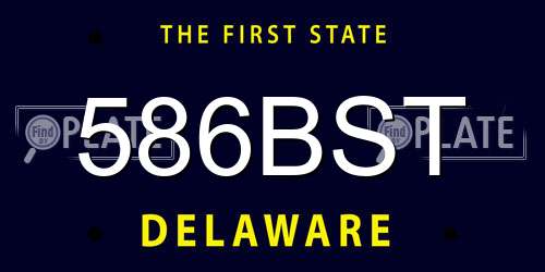 586BST Delaware License Plate