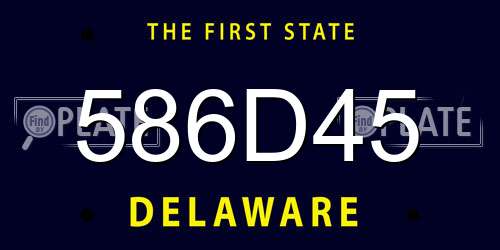 586D45 Delaware License Plate