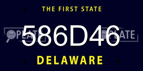 586D46 Delaware License Plate