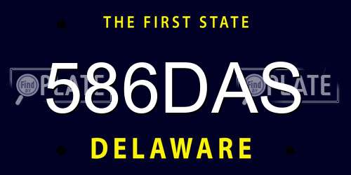 586DAS Delaware License Plate