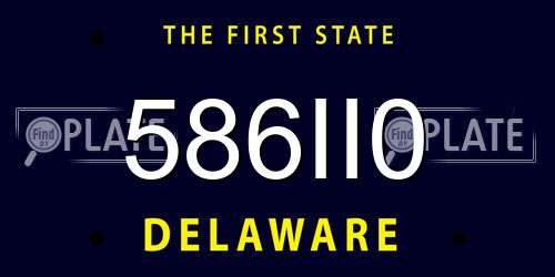 586II0 Delaware License Plate