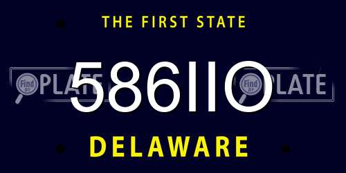 586IIO Delaware License Plate