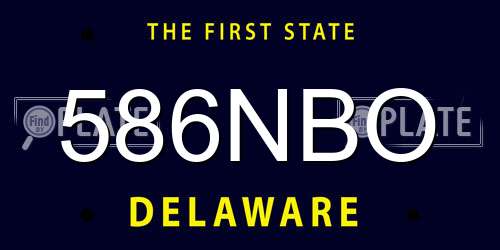 586NBO Delaware License Plate