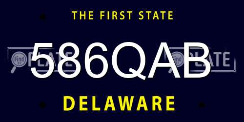 586QAB Delaware License Plate