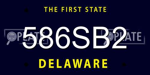 586SB2 Delaware License Plate
