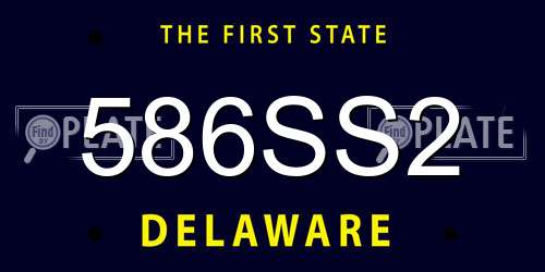 586SS2 Delaware License Plate