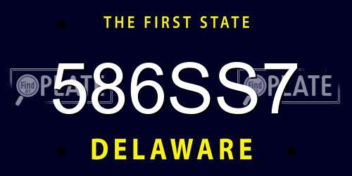 586SS7 Delaware License Plate
