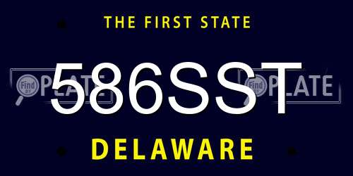 586SST Delaware License Plate