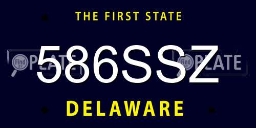 586SSZ Delaware License Plate