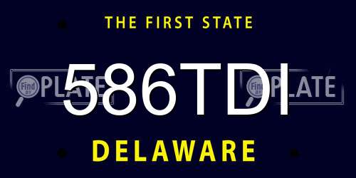 586TDI Delaware License Plate