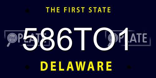 586TO1 Delaware License Plate