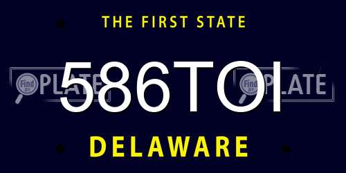 586TOI Delaware License Plate