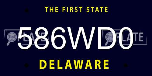 586WD0 Delaware License Plate