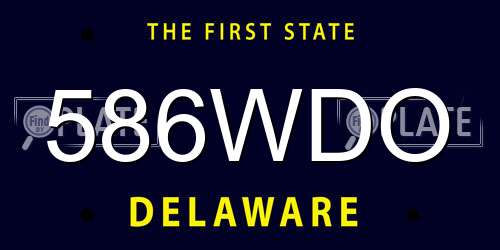 586WDO Delaware License Plate