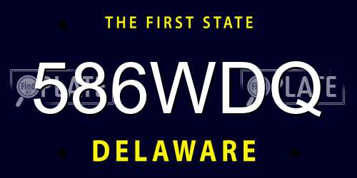 586WDQ Delaware License Plate