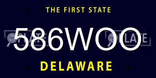 586WOO Delaware License Plate