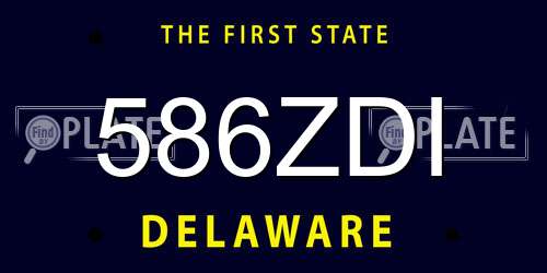 586ZDI Delaware License Plate
