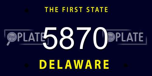 5870 Delaware License Plate