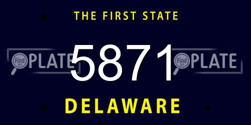 5871 Delaware License Plate