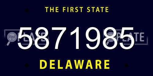 5871985 Delaware License Plate