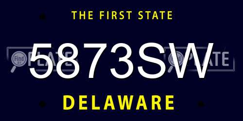 5873SW Delaware License Plate