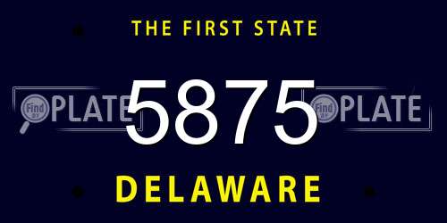 5875 Delaware License Plate