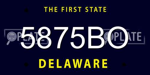 5875BO Delaware License Plate