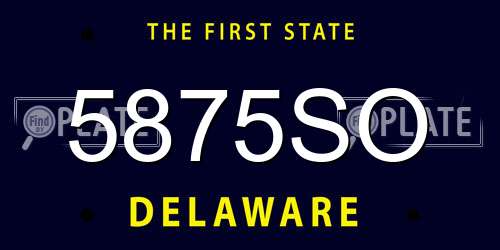 5875SO Delaware License Plate