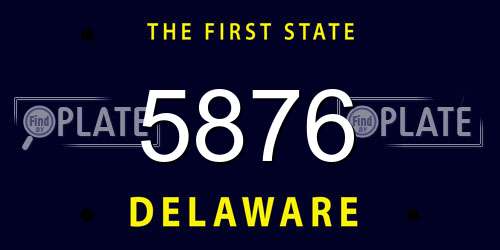 5876 Delaware License Plate