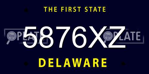 5876XZ Delaware License Plate